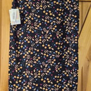 LuLaRoe Black Skirt with Colorful Floral Design